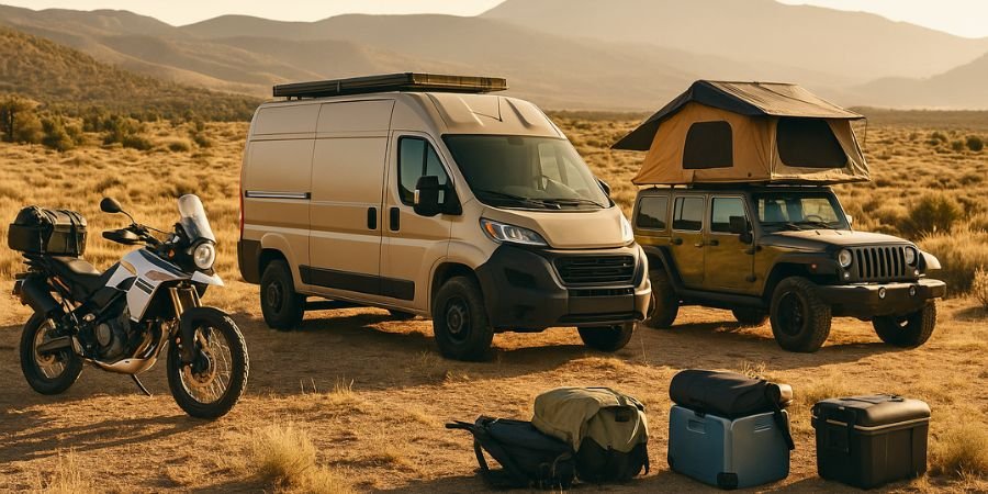 Vehículos para empezar en el overlanding: 4x4, furgonetas, motos y bicis.