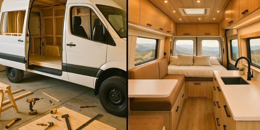 Comparativa entre camperización DIY y camper profesional en una furgoneta 4x4
