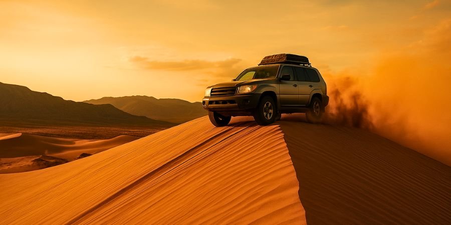 4x4 subiendo una duna en el desierto de Catamarca, Argentina
