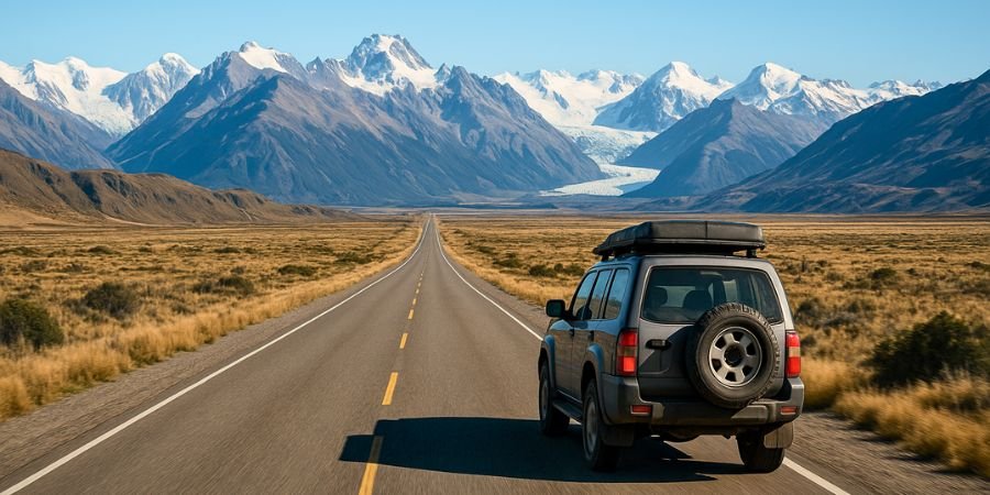 vehículo 4x4 recorriendo la Ruta 40 en la Patagonia argentina