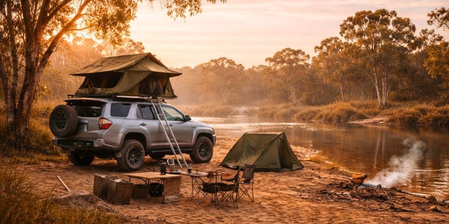 camping overland en medio del bosque
.
